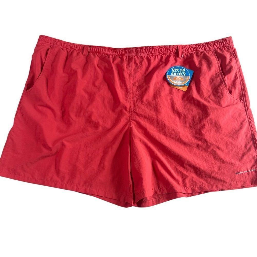 NWT!‎ Columbia PFG Backcast III Red Water Shorts 8" Omni-Shade SPF 50 Sz 6X
